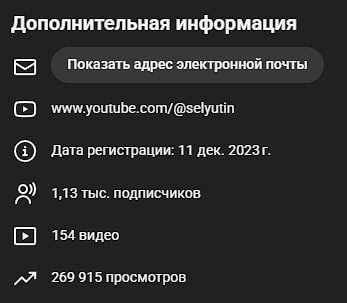 YouTube до работы: 1,13 тысячи подписчиков, 154 видео, 269 915 просмотров.