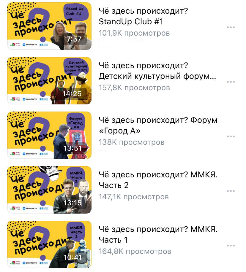 Чё здесь происходит? — исходный скриншот пяти выпусков.